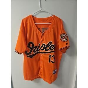 Authentic Majestic Baltimore Orioles Manny Machado Stitched Jersey Size 52 MLB